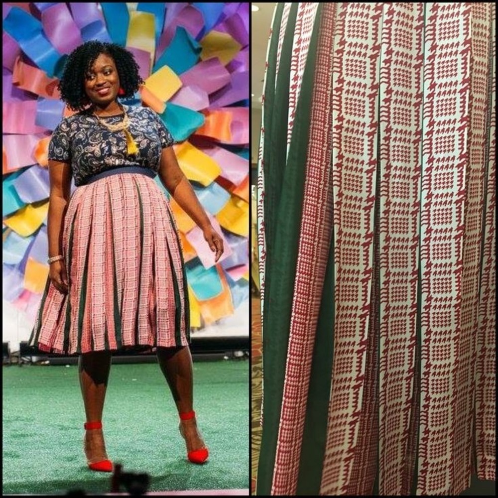 NWT LULAROE ELEGANT MADISON SKIRT PINK METALLIC SHIMMER SIZE LARGE VHTF